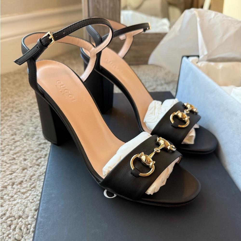 Gucci horsebit block heel sandal